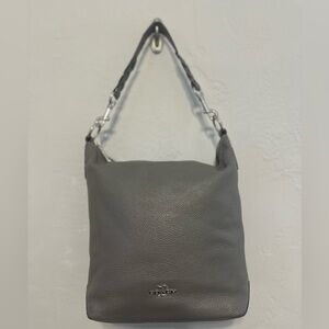 Coach Gray Pebbled Leather Shoulder Bag
